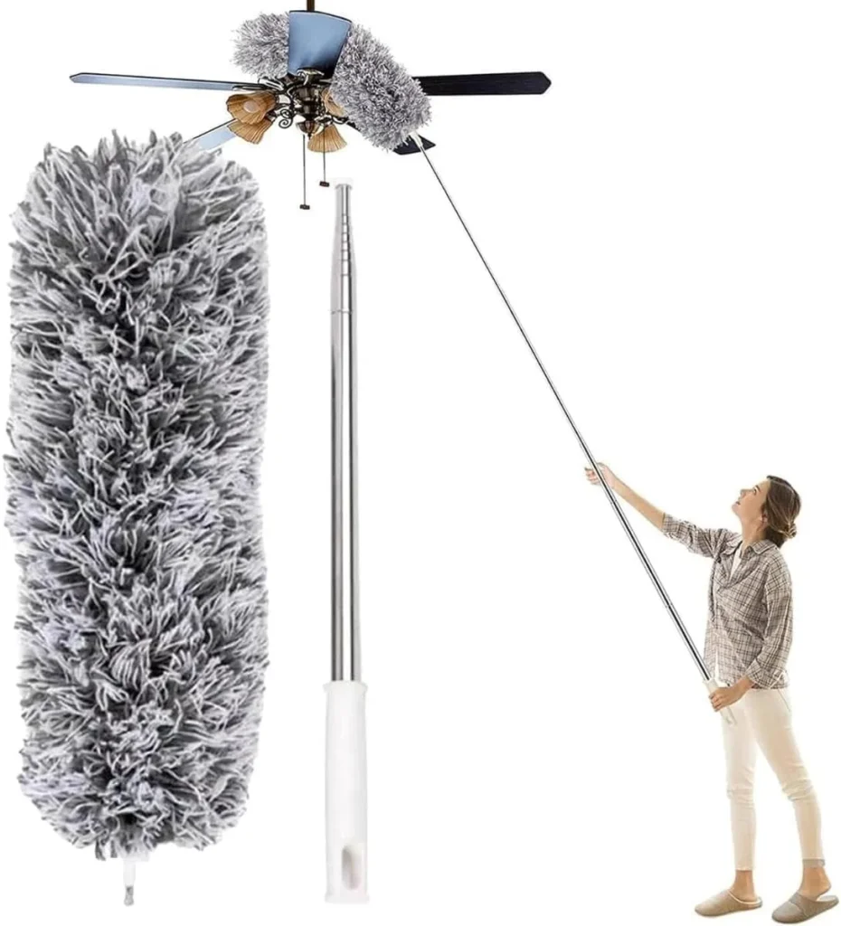 Prime Day Amazon 2025: chegou a hora de comprar com inteligência 8 Espanador Telescópico 2,80m extensível de Microfibra para Limpeza de Teto e Ventilador - Cabo de Aço Inoxidável